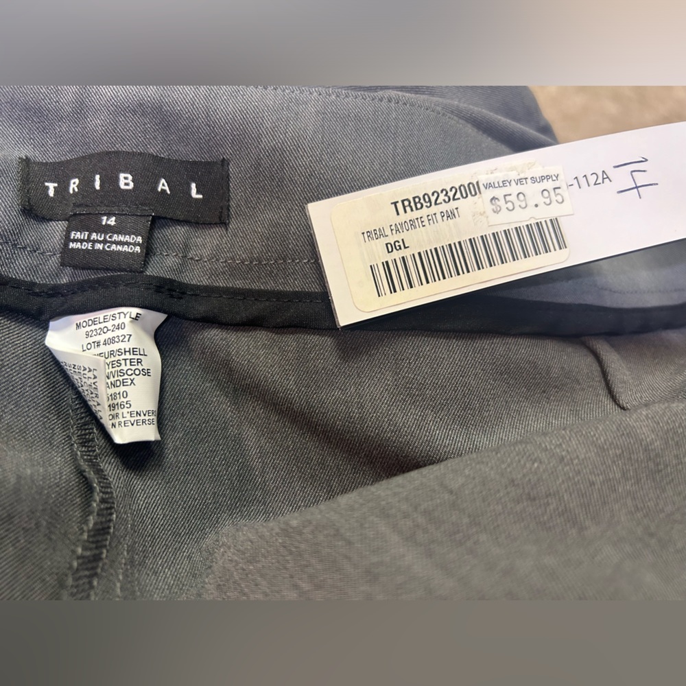 TRIBLE Size 14 Dress Slacks Straight Leg Low Rise Grey NWT